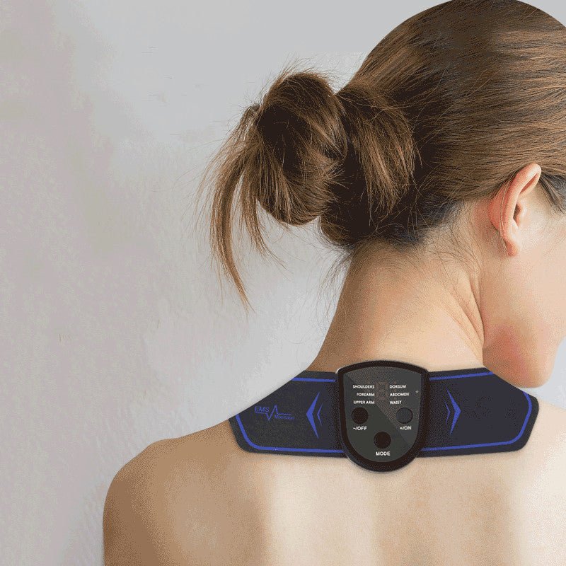 EMS Neck & Shoulder Massager Patch — Electric Meridian Massager for Neck, Waist & Back Pain Relief | Rechargeable, Wireless, Multi-Mode