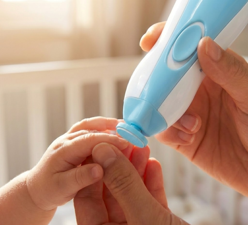 Electric Baby Nail Trimmer — Safe, Painless & Quiet | LED Light, Rechargeable & Travel-Friendly | For Newborns & Toddlers in UAE